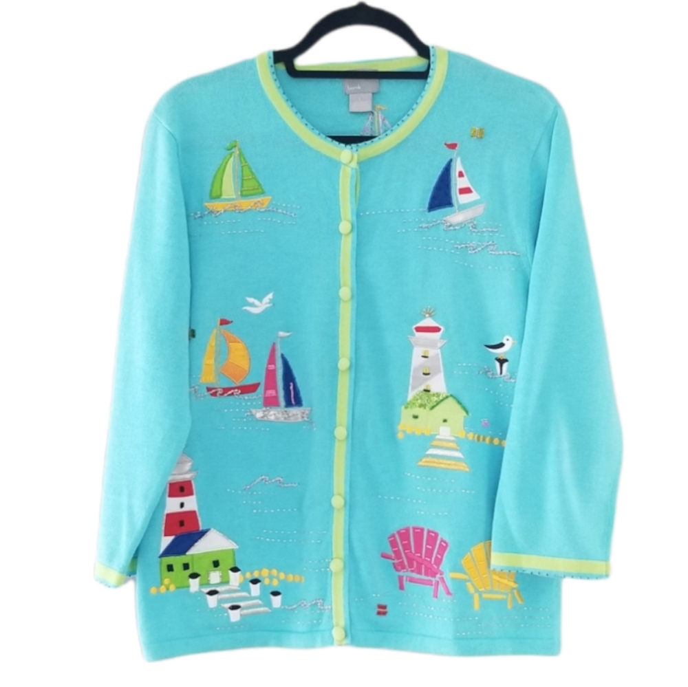 Berek Embroidered Sweater Blue